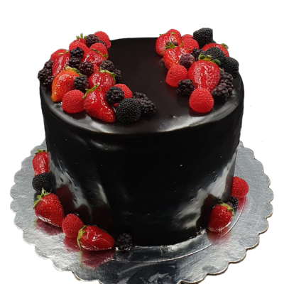 Chocolate and berries cake