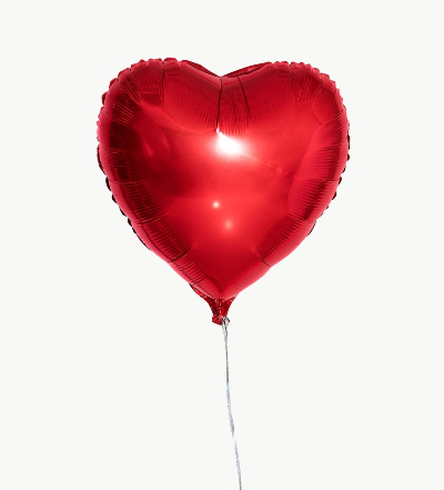 Red heart foil balloon