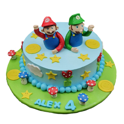 Mario and Luigi cake