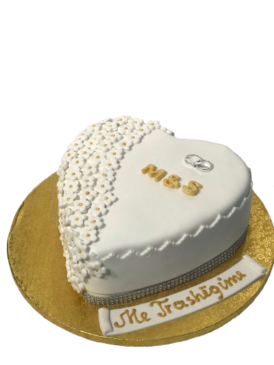 White engagement cake