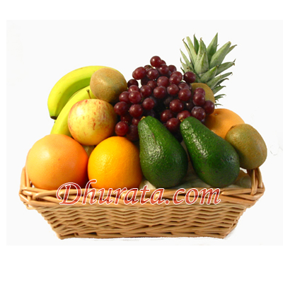 Basket with fruits of the season