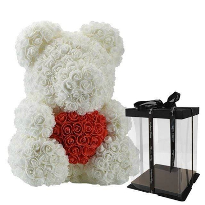 White Rose Teddy Bear