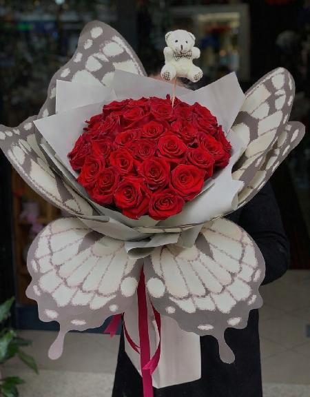 Butterfly Bouquet with 40 Roses