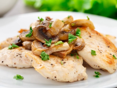 Chicken Fillet with Pana and Mushrooms