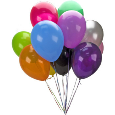 10 colorful balloons