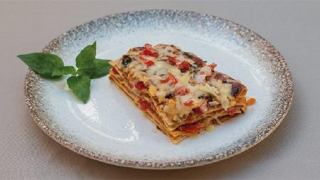 Lasagna Bolognese from oven