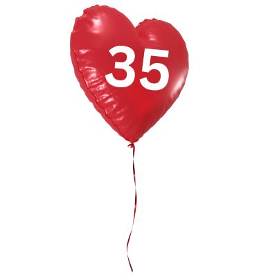 Heart balloon with a numbers